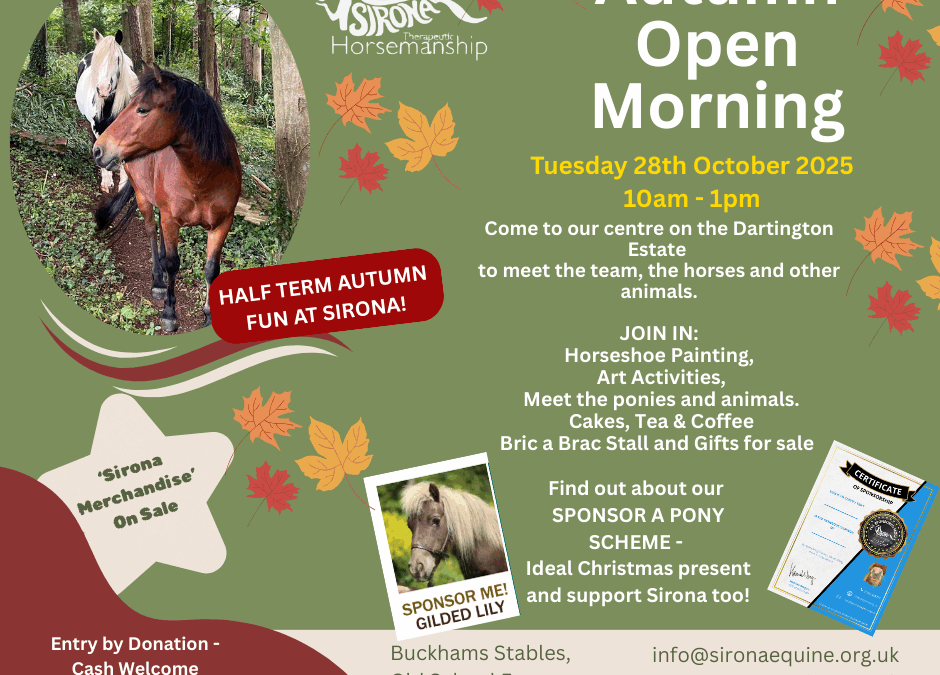 Autumn Half Term Open Morning Tuesday 28th October